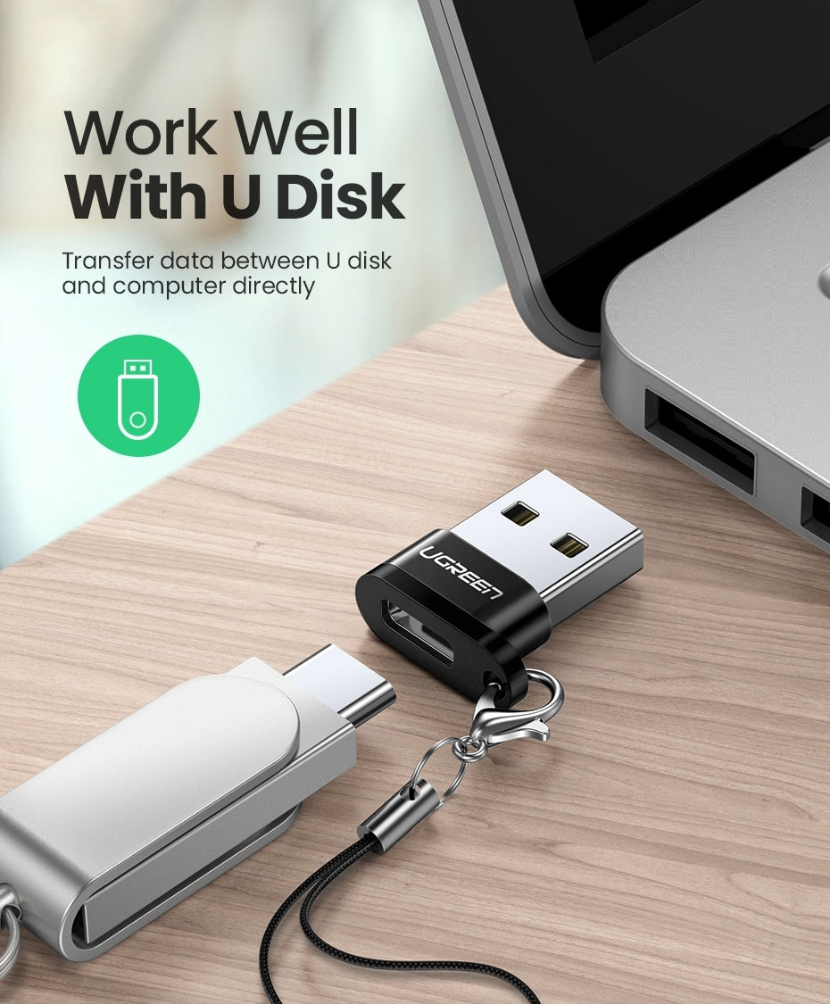 Computer Cables & Adapters: UGREEN 50568 USB-C 3.1 Female to USB-A 2.0 Male Adapter