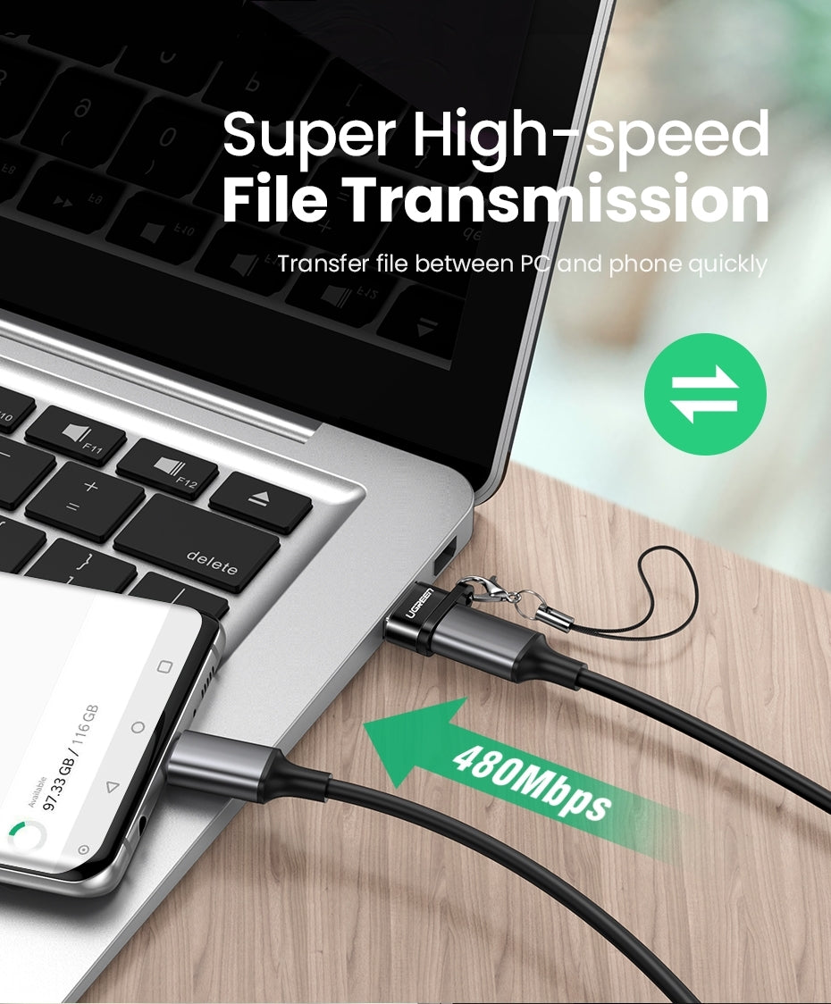 Computer Cables & Adapters: UGREEN 50568 USB-C 3.1 Female to USB-A 2.0 Male Adapter