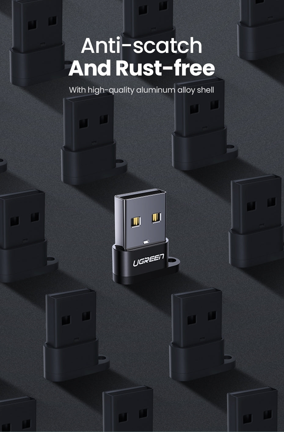 Computer Cables & Adapters: UGREEN 50568 USB-C 3.1 Female to USB-A 2.0 Male Adapter