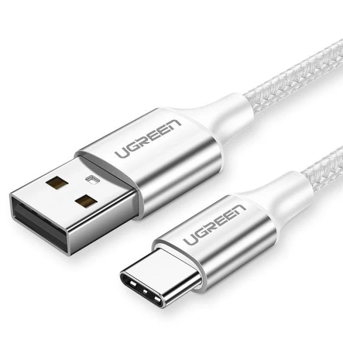 Computer Cables & Adapters: UGREEN 60409 USB-A to USB-C Charging Cable 3M (Silver White)