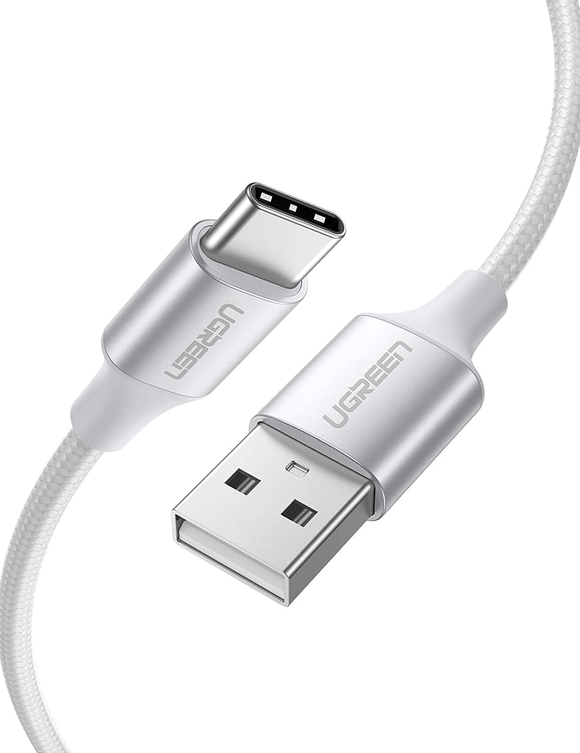 Computer Cables & Adapters: UGREEN 60409 USB-A to USB-C Charging Cable 3M (Silver White)