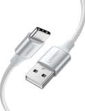 Computer Cables & Adapters: UGREEN 60409 USB-A to USB-C Charging Cable 3M (Silver White)