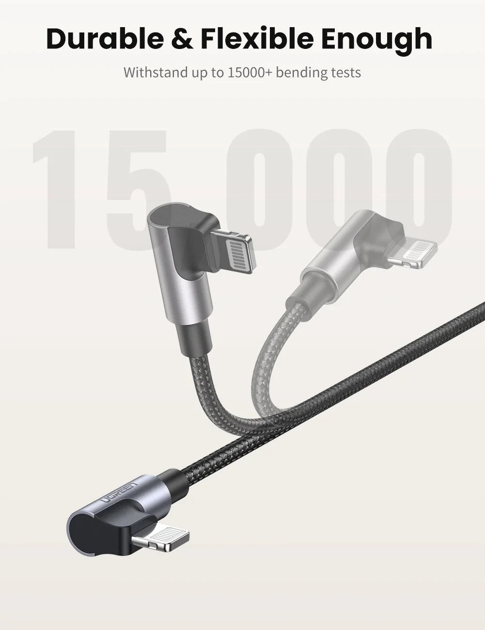 Computer Cables & Adapters: UGREEN 60763 90 Degree USB-C to iPhone 8-pin Cable 1M