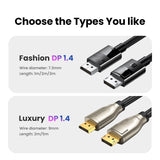 Computer Cables & Adapters: UGREEN 80394 DP V1.4 Male to Male Plastic Case Braided Cable 5M