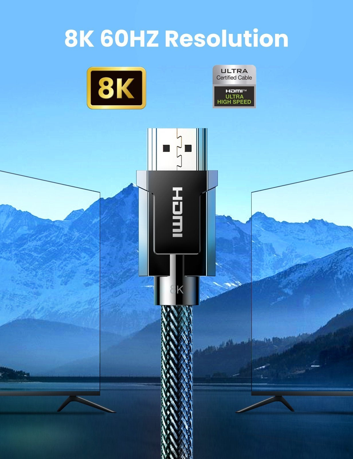 Computer Cables & Adapters: UGREEN 80602 8K HDMI 2.1 Cable 3M