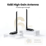Computer Cables & Adapters: UGREEN 90339 AC650 High-Gain Dual Band Wireless USB Adapter