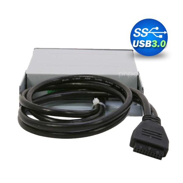 USB Flash Drives: 3.5" USB 3.0 All in One Internal Card Reader Full Long Metal with Front USB Black