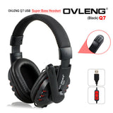 Over Ear Headphones: OVLENG Q7 USB Computer Headphones with Mic and Volume Control
