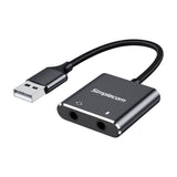 Over Ear Headphones: Simplecom CA152 USB to 3.5mm Audio and Microphone Sound Card Adapter for TRS or TRRS Headset with Mic