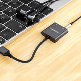 Over Ear Headphones: Simplecom CA152 USB to 3.5mm Audio and Microphone Sound Card Adapter for TRS or TRRS Headset with Mic