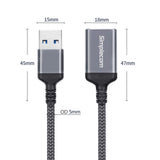 Computer Cables & Adapters: Simplecom CAU320 USB 3.0 Extension Cable USB-A Male to USB-A Female Nylon Braided 2.0M