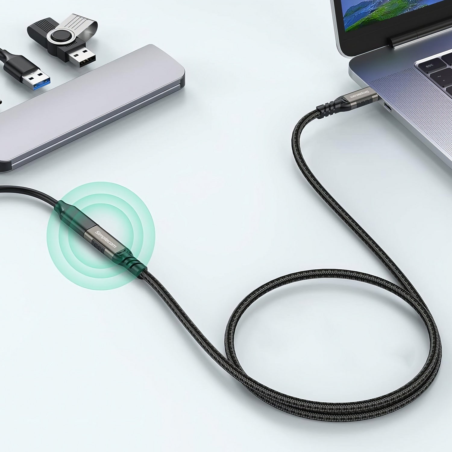 Computer Cables & Adapters: Simplecom CAU610 USB-C Male to Female Extension Cable USB 3.2 Gen2 PD 100W 20Gbps 1M