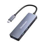 USB Flash Drives: Simplecom CH255 USB-C 5-in-1 Multiport Adapter 3-Port USB-A Hub with SD MicroSD Card Reader