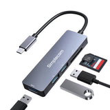 USB Flash Drives: Simplecom CH255 USB-C 5-in-1 Multiport Adapter 3-Port USB-A Hub with SD MicroSD Card Reader