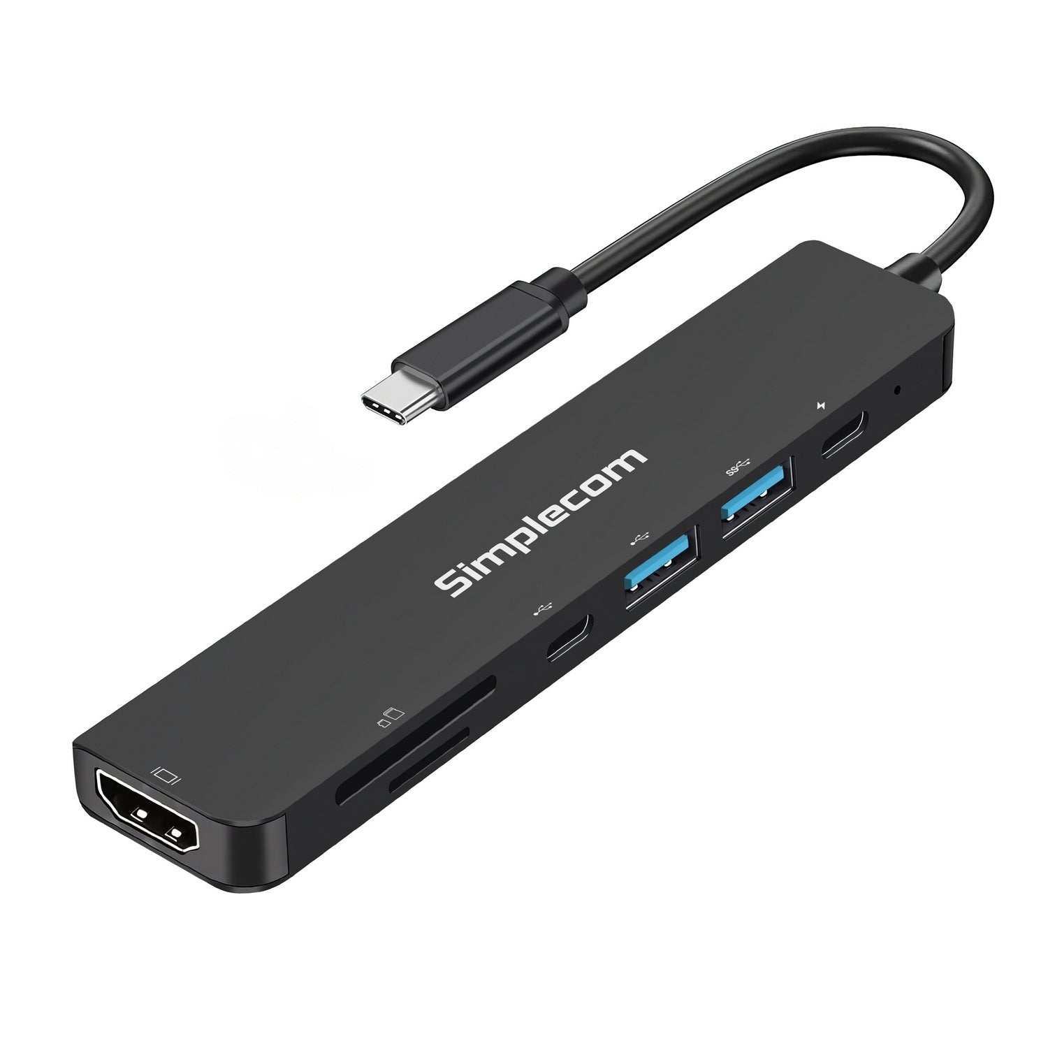 Memory Card Adapters: Simplecom CH547 USB-C 7-in-1 Multiport Adapter USB Hub HDMI Card Reader PD