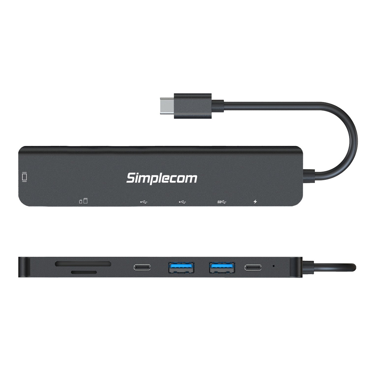 Memory Card Adapters: Simplecom CH547 USB-C 7-in-1 Multiport Adapter USB Hub HDMI Card Reader PD