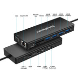 Computer Monitors & Accessories: Simplecom CHN613 USB-C 13-in-1 Multiport Docking Station Dual HDMI + VGA Triple Display USB 3.2 Gen 2 10Gbps