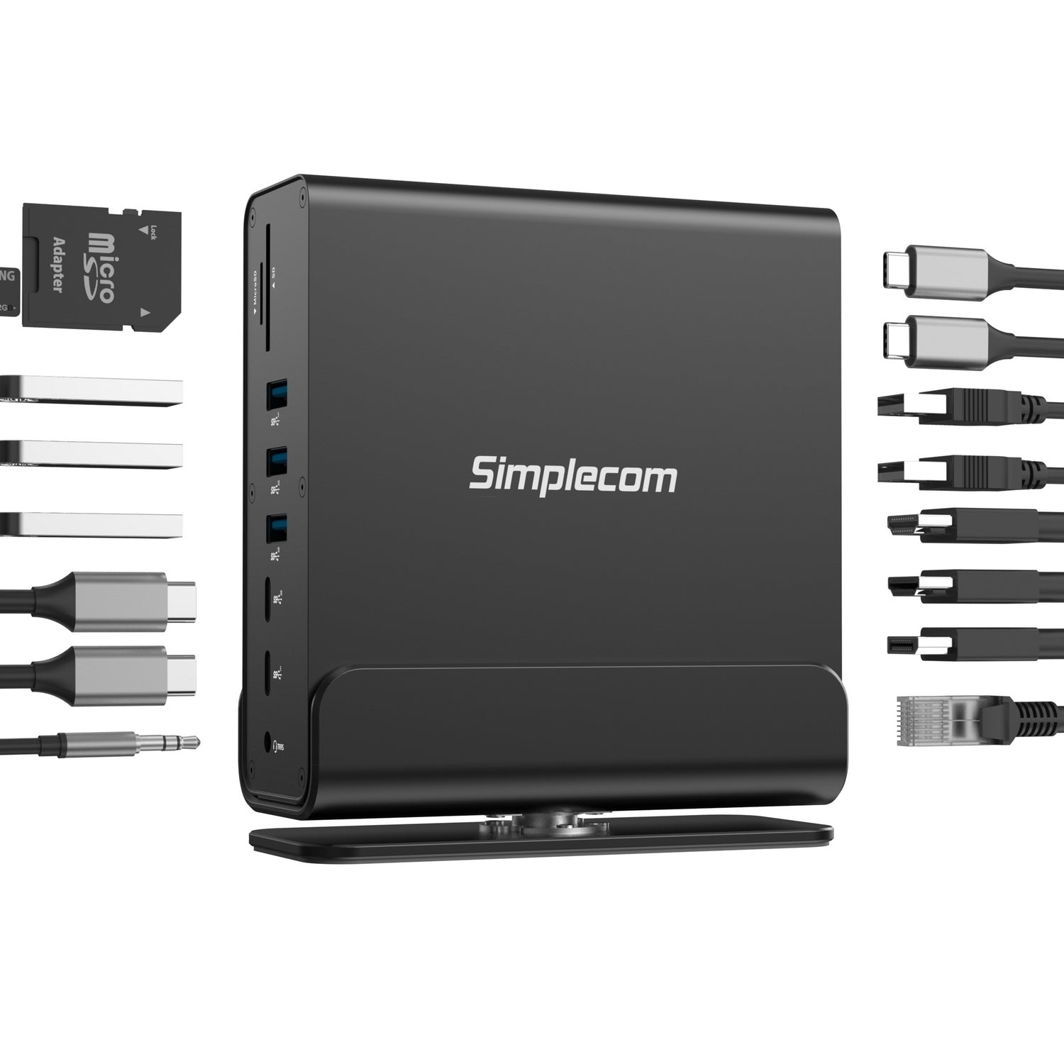 Computer Monitors & Accessories: Simplecom CHT815 15-in-1 USB-C 4K Triple Display MST Docking Station with Dual HDMI DP