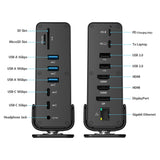Computer Monitors & Accessories: Simplecom CHT815 15-in-1 USB-C 4K Triple Display MST Docking Station with Dual HDMI DP