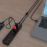 Phone Chargers: Simplecom CHU810 48W 10-Port USB 3.0 Hub and Charger with Individual Switches 12V/4A Power Adapter BC1.2 Fast Charging