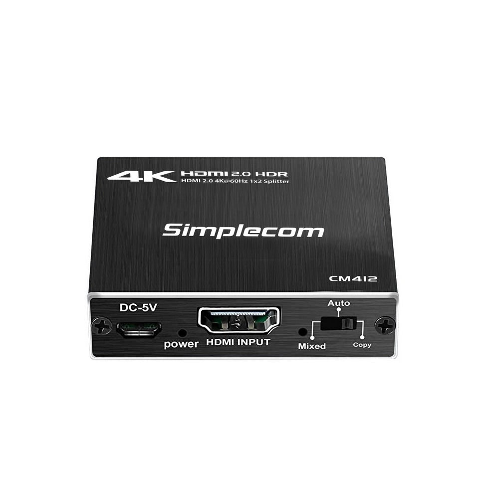 TVs & Accessories: Simplecom CM412 HDMI 2.0 1x2 Splitter 1 IN 2 Out 4K@60Hz HDR10 2 Port HDMI Duplicator