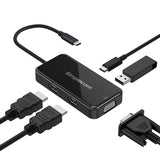 Computer Monitors & Accessories: Simplecom DA451 5-in-1 USB-C Multiport Adapter MST Hub with VGA and Dual HDMI