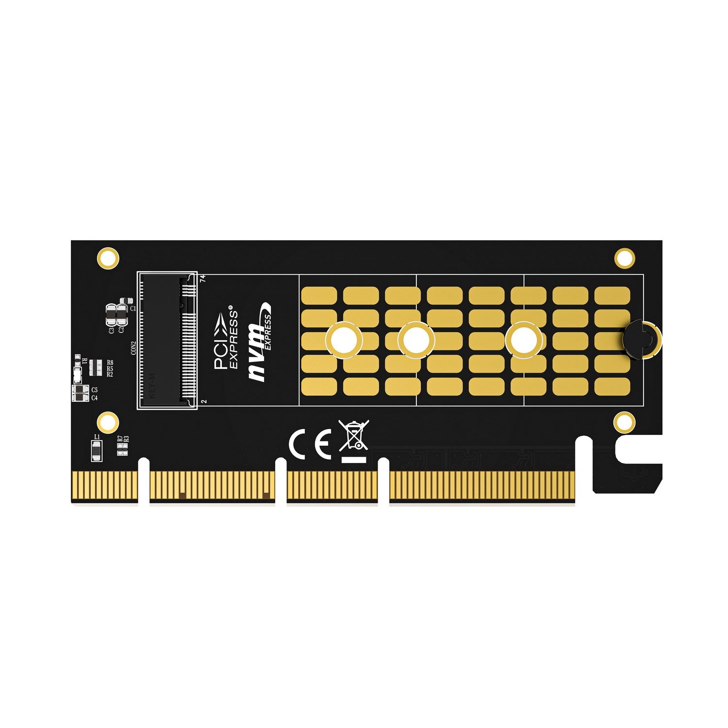 Desktops & Accessories: Simplecom EC415B NVMe M.2 SSD to PCIe x4 x8 x16 Expansion Card with Aluminium Heat Sink Black