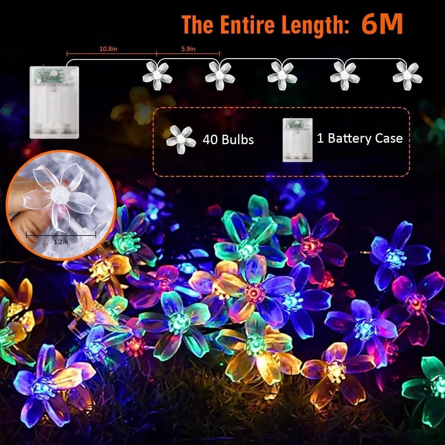 Night Lights & Ambient Lighting: BDI 6M40 Sakura lamp waterproof Christmas decoration (6-meter 40 LED)