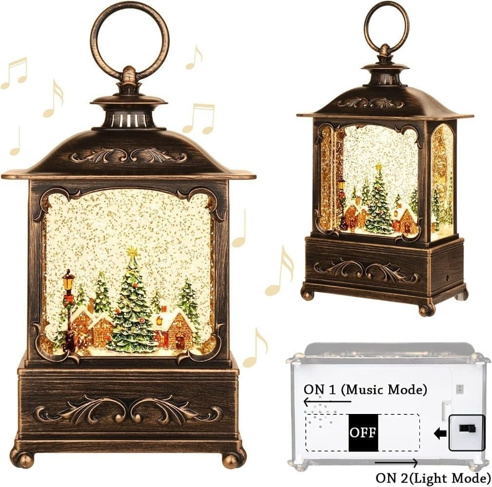 Night Lights & Ambient Lighting: BDI Lamp-LW003-Snowman Music Lantern Sculpture Christmas