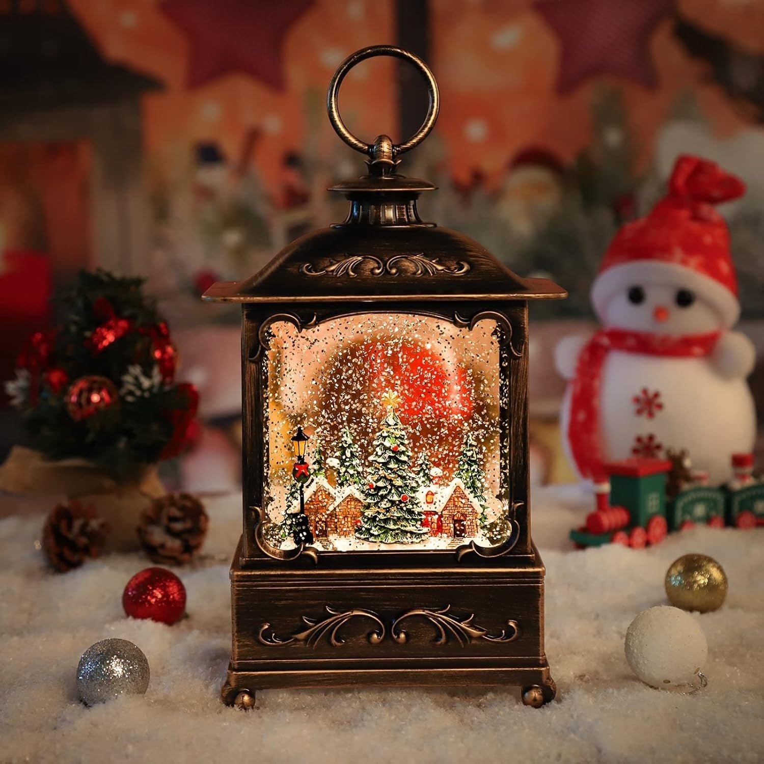 Night Lights & Ambient Lighting: BDI Lamp-LW003-Snowman Music Lantern Sculpture Christmas