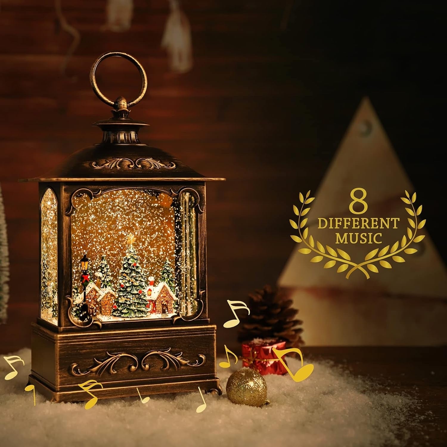 Night Lights & Ambient Lighting: BDI Lamp-LW003-Snowman Music Lantern Sculpture Christmas