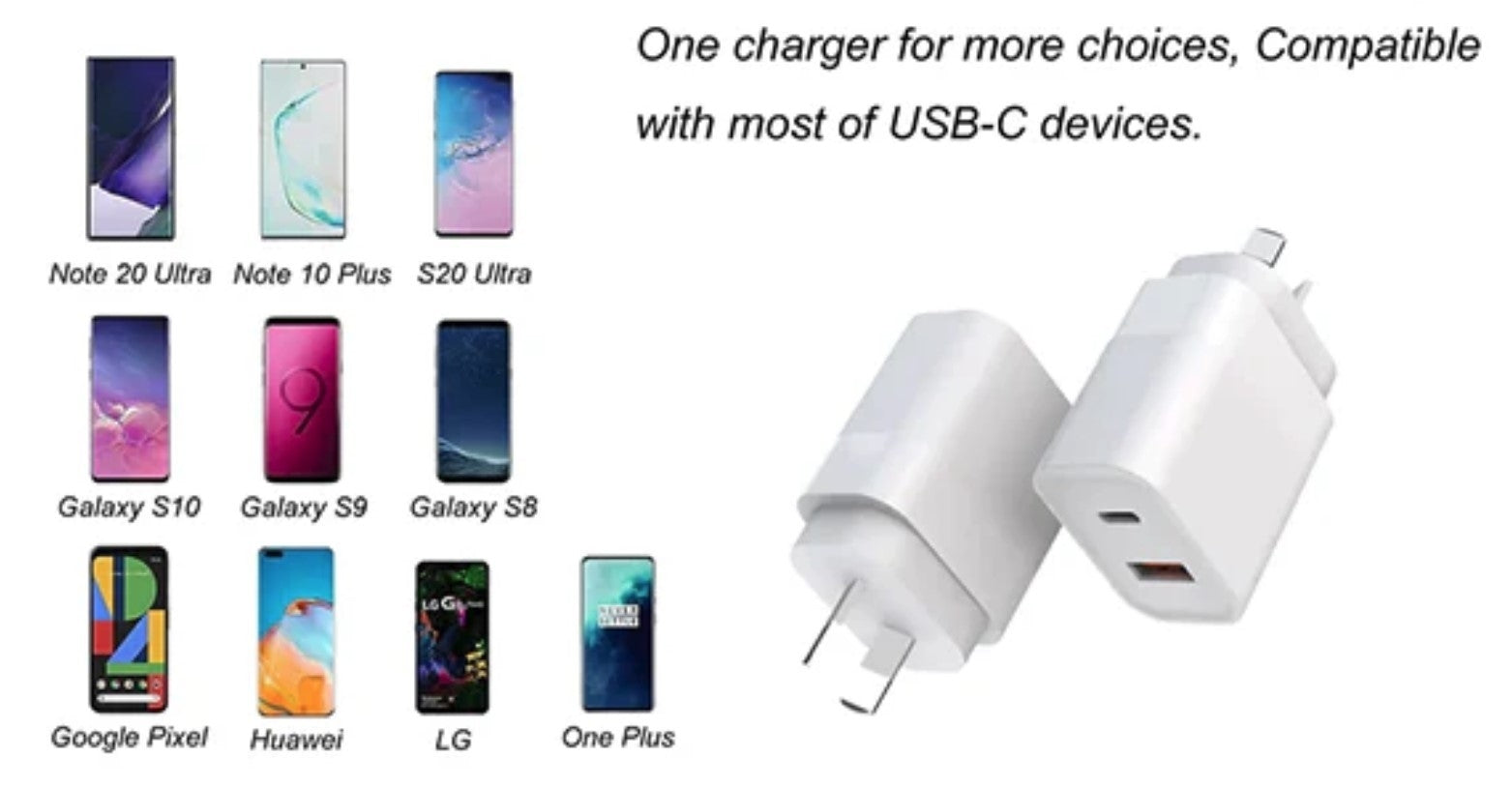 Phone Chargers: BDI 25W PD Quick Charger AU plug with USB-A and Type-C Ports