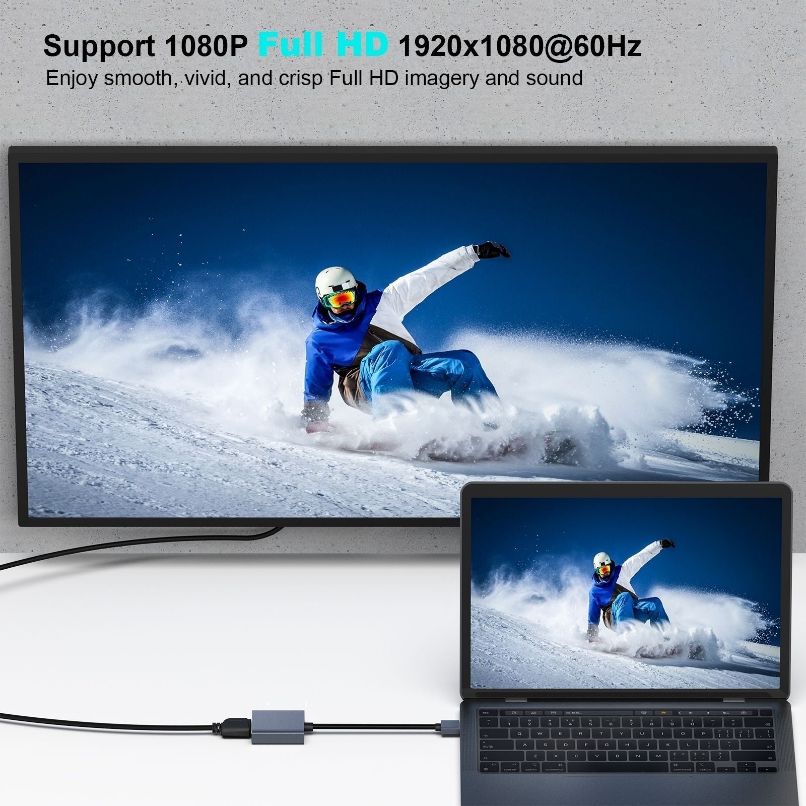 BENFEI 000334GY USB 3.0 to HDMI Adapter, USB 3.0 to HDMI Male Adapter for Windows 11/10/8/7 (NOT for MAC)