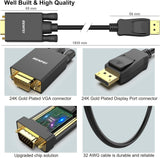 Computer Cables & Adapters: BENFEI 000123BK-10F Uni-Directional DP DisplayPort to VGA Cable Male-Male Gold-Plated Cord 3M