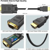 Computer Cables & Adapters: BENFEI HDMI to VGA Male to Male1.8M Cable