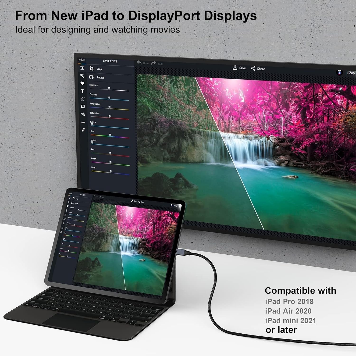 Computer Cables & Adapters: BENFEI 207GY-3F USB-C to DP 0.9m 8K@60Hz Thunderbolt 3