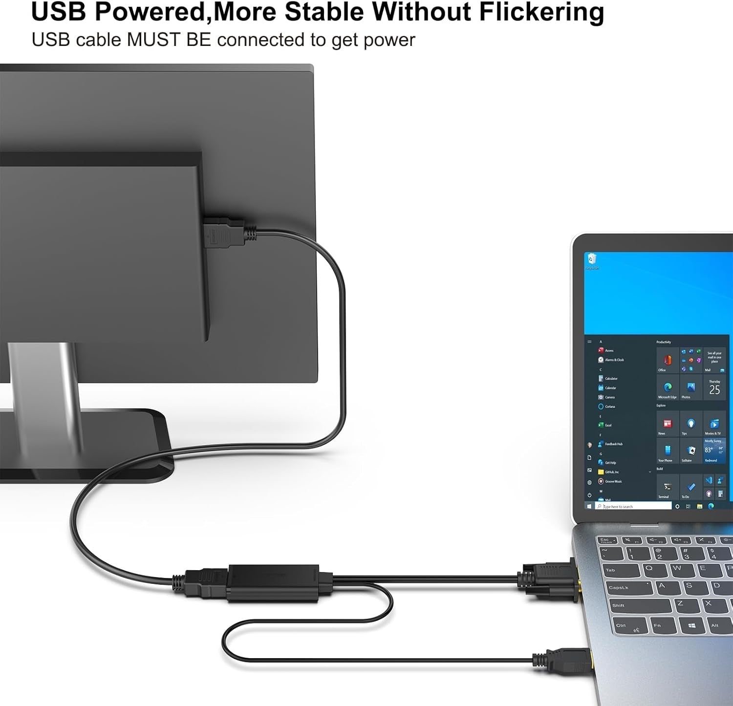 Computer Cables & Adapters: BENFEI 210BK VGA to HDMI Adapter with Audio Support and 1080P Resolution