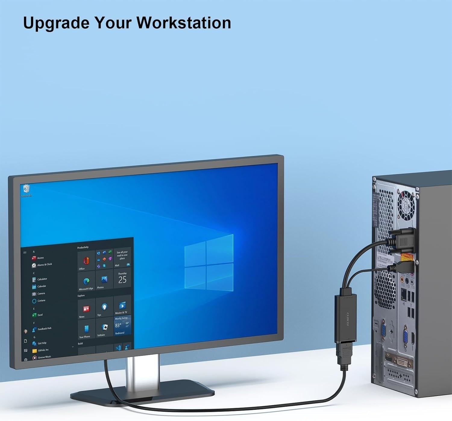 Computer Cables & Adapters: BENFEI 210BK VGA to HDMI Adapter with Audio Support and 1080P Resolution