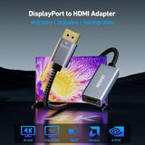 Computer Cables & Adapters: BENFEI 4K DisplayPort to HDMI Adapter, (2K 60Hz, 1080p 120Hz) Uni-Directional Display Port to HDMI Monitor Converter
