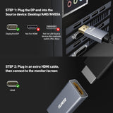Computer Cables & Adapters: BENFEI 4K DisplayPort to HDMI Adapter, (2K 60Hz, 1080p 120Hz) Uni-Directional Display Port to HDMI Monitor Converter