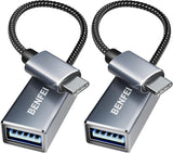 Computer Cables & Adapters: BENFEI 262GY-2P USB 3.0 USB-C to USB-A Adapter (2-pack)