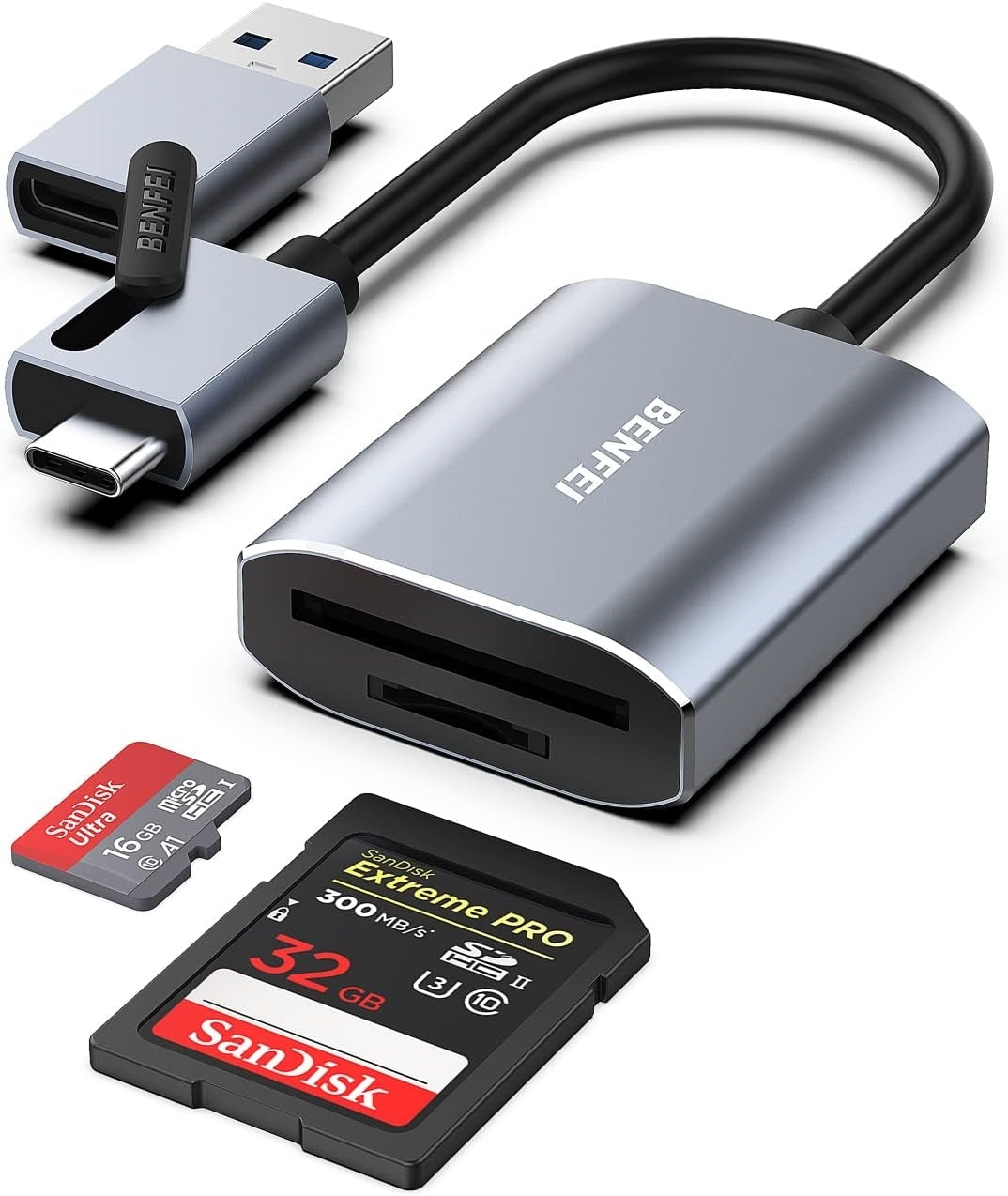 Desktops & Accessories: BENFEI USB Type-C/Type-A to SD TF Card Reader