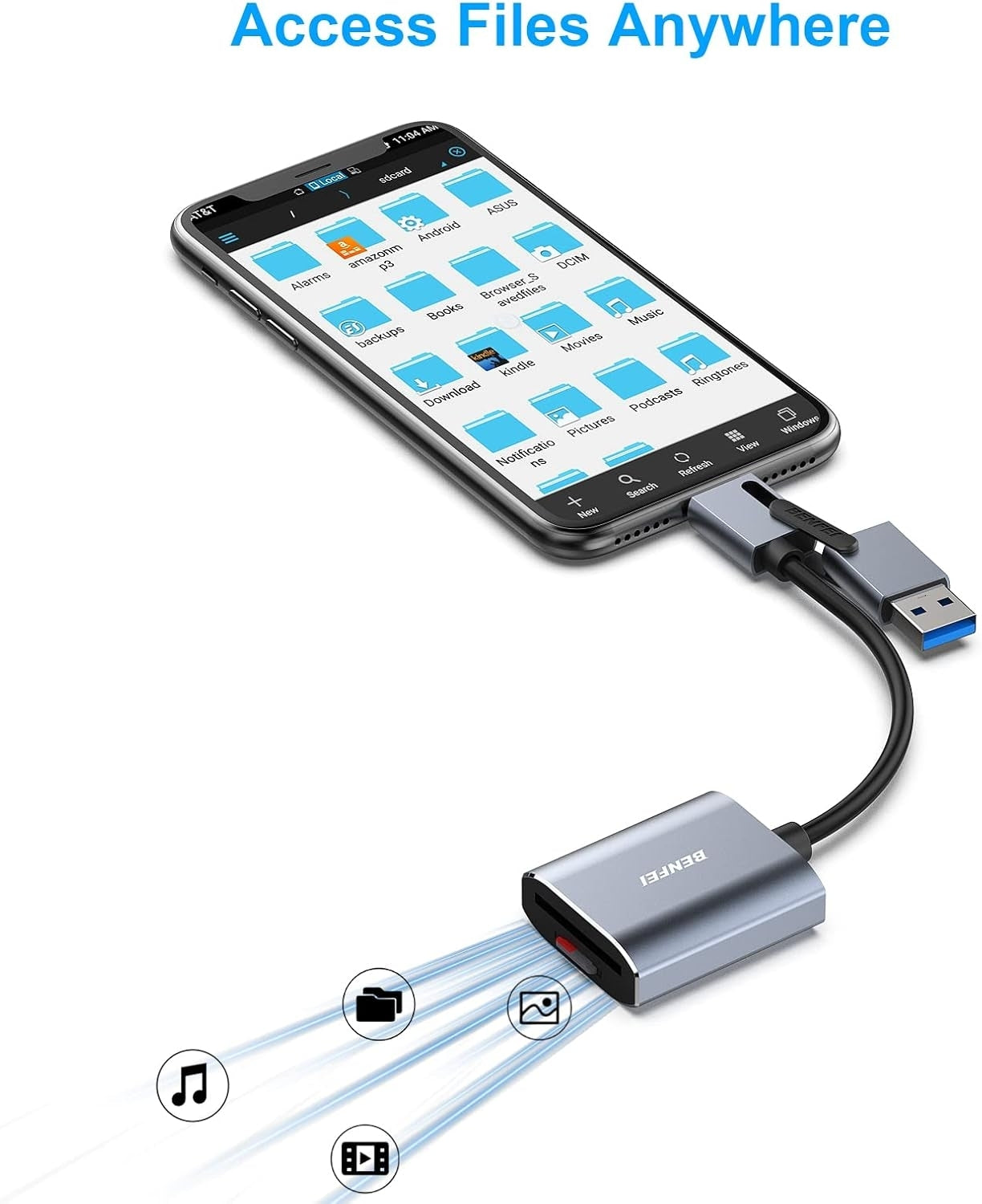 Desktops & Accessories: BENFEI USB Type-C/Type-A to SD TF Card Reader