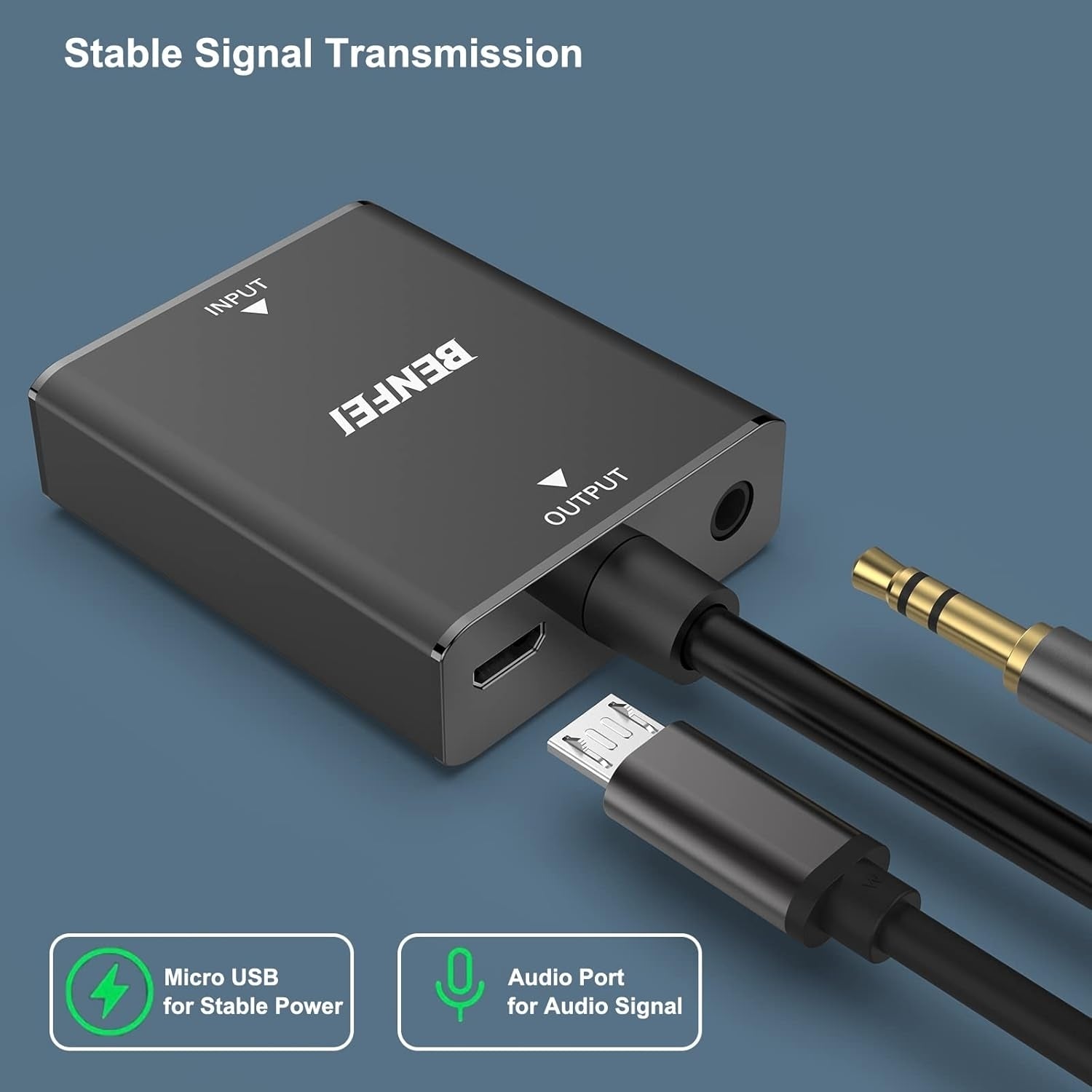 Computer Cables & Adapters: BENFEI HDMI to VGA, Uni-Directional HDMI Computer to VGA Monitor  Adapter (Female to Male) with 3.5mm Audio Jack
