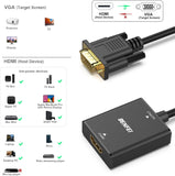 Computer Cables & Adapters: BENFEI HDMI to VGA, Uni-Directional HDMI Computer to VGA Monitor  Adapter (Female to Male) with 3.5mm Audio Jack