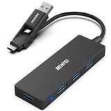 Desktops & Accessories: BENFEI 000291BK 4-Port USB 3.0 Ultra Flat Data Hub, USB C Hub with 4 Ports USB 3.0 Adapter