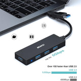 Desktops & Accessories: BENFEI 000291BK 4-Port USB 3.0 Ultra Flat Data Hub, USB C Hub with 4 Ports USB 3.0 Adapter