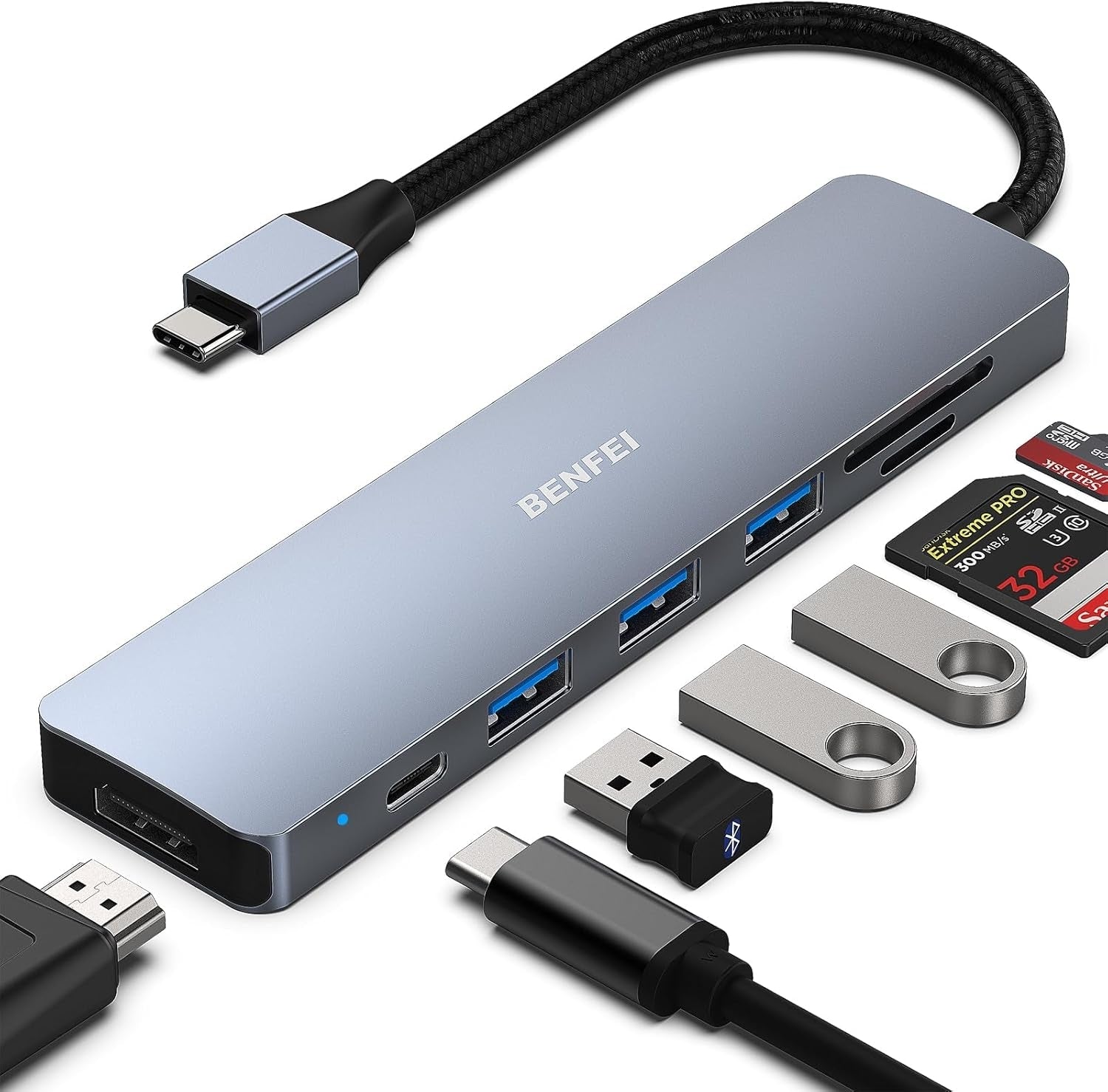 Desktops & Accessories: BENFEI USB C HUB 7-in-1