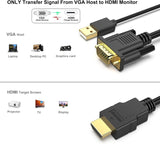 Computer Cables & Adapters: BENFEI 324BK VGA to HDMI Cable with Audio, 1080P Uni-Directional 1.8M