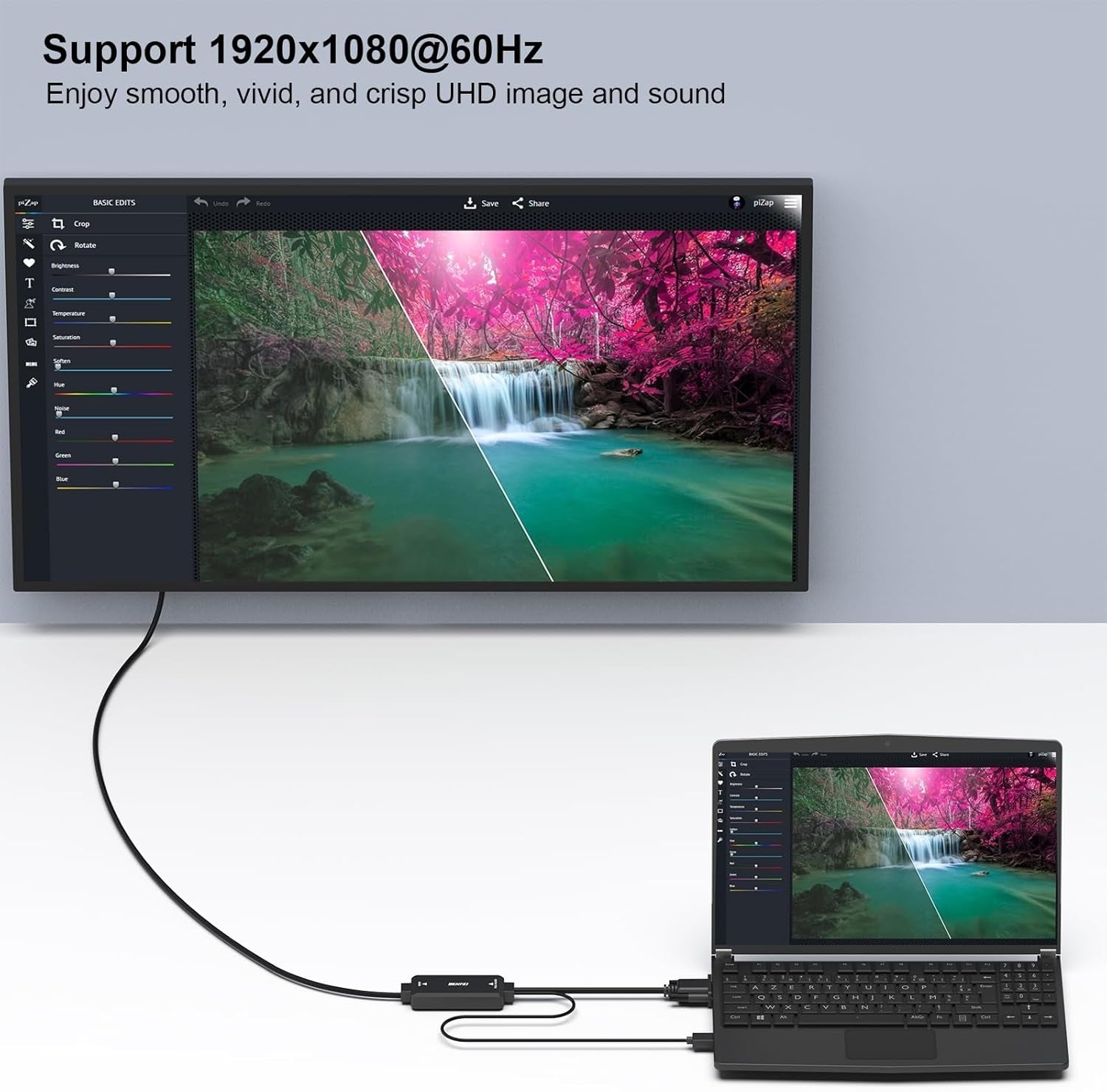 Computer Cables & Adapters: BENFEI 324BK VGA to HDMI Cable with Audio, 1080P Uni-Directional 1.8M